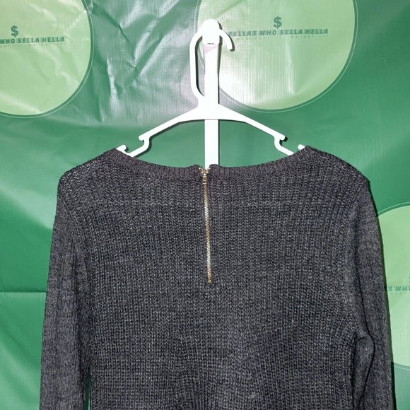 ROMEO & JULIET COUTURE Women's knee length sweater dress in GREY/GREEN sz M -GUC - Picture 7 of 8